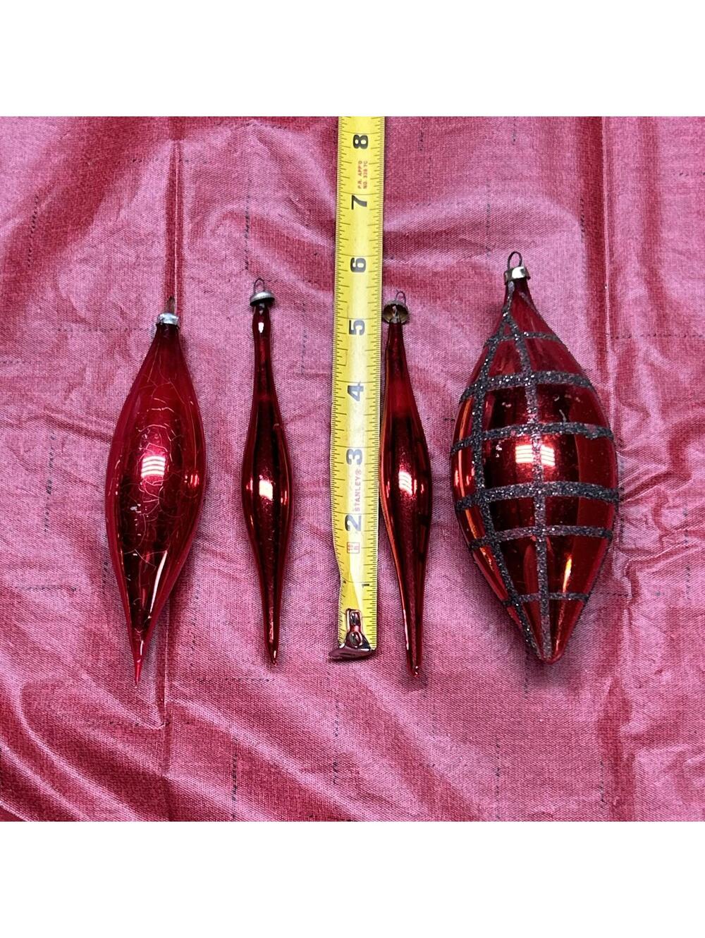 Vintage Red Long Christmas Ornaments-Germany